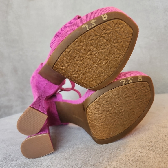 Chelsea & Violet platform sandals 7.5 pink corduroy Indi high heel Y2K new $100 - Picture 14 of 15